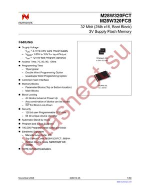 M28W320FCT70N6F datasheet  